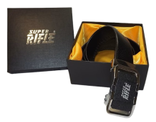 Super Rifle Men's Adjustable Luxury Genuine Leather Belt with Automatic Metal Buckle