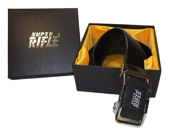 Super Rifle Men's Adjustable Luxury Genuine Leather Belt with Automatic Metal Buckle