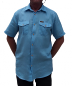 100% Organic short sleeve Linen casual shirt with two pockets